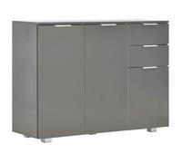 Bahut,Commode - Armoire de stockage,Pour cuisine/salon,Buffet Bas Gris brillant 107x35x80,5 cm@EU23390607
