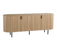 Bahut Lagos - 200x45x80cm - 4 portes - décor chêne