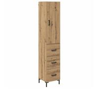Bahut moderne en bois d'ingénierie - vidaXL - Chêne artisanal - 69,5x34x180 cm - Pieds en fer carré