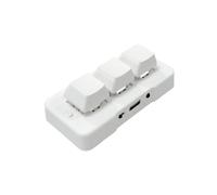 Bahwphry MK321BT Mini clavier mécanique personnalisé à 3 touches avec interrupteur bleu, connexion double mode USB + BT pour jeux multimédia, blanc