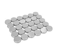 Bahwphry Paquet De 30 Couvercle Vissé Baume À Lèvres En Métal Rond Couvercle Des Conteneurs (1Once)