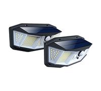 BAIAA Lampe Solaire Extérieur, 308LED Grand Angle 270° éclairage à Cinq Côtés, Ip65 étanche, 3 Modes D'éclairage, Sans Fil, Pour Jardins, Terrasses, Extérieur, Couloir (2 PCS)