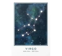 Baibexing Affiche Astrologique, Signe Astrologique, Constellation De La Vierge, Impression Sur Toile, Décoration Murale, Salon, Maison, A12 60X90Cm Sans Cadre