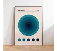 Baibexing Affiche D'Art Mural Moderne Abstrait Bauhaus Bleu Code Couleur Imprime Toile Peinture Salon Décoration De La Maison 30X40Cm Sans Cadre