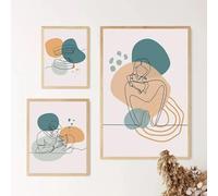 Baibexing Affiche De Clinique Dentaire Abstraite, Impression Sur Toile, Art Mural, Santé Bucco-Dentaire, Décoration De Cabinet Médical 40X60Cmx3Pcs Sans Cadre