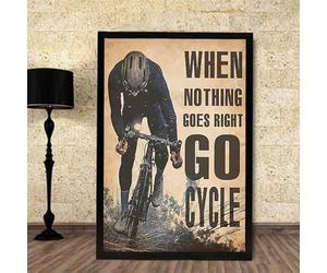 Baibexing Affiche De Cycle Rétro, Art Motivant, Quand Rien Ne Va Bien, Affiche Imprimée Sur Toile, Peinture Murale Pour Décoration D'Intérieur 50X70Cm Sans Cadre
