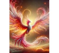 Baibexing Affiche De La Mythologie Chinoise Antique, Roi Des Oiseaux, Flamme, Oiseau, Feu, Phénix, Peinture Sur Toile Pour Salon, Décoration De La Maison, A29 50X70Cm Sans Cadre