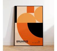 Baibexing Affiche De Peinture Sur Toile Abstraite Moderne De L'École Bauhaus Orange Pour Décoration De Salon 50X70Cm Sans Cadre