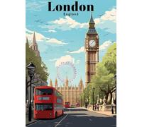 Baibexing Affiche De Voyage Aquarelle Ville Londres Paysage Affiche Impressions Toile Peinture Mur Art Photo Pour Salon Décoration De La Maison A11 40X50Cm Sans Cadre