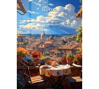 Baibexing Affiche De Voyage De Paysage National De Rome, Images D'Art Murales Imprimées, Peinture Sur Toile, Décoration De Salon Et De Maison A18 50X70Cm Sans Cadre