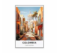Baibexing Affiche De Voyage En Colombie, Amérique Du Sud, Art Mural, Impressions Colombiennes, Voyage Coloré, Paysage Urbain, Peinture Sur Toile, Décoration D'Intérieur, Format A4 21X30Cm Sans Cadre