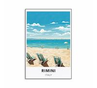 Baibexing Affiche De Voyage Rimini Italie, Paysage Moderne Imprimé, Peinture Sur Toile, Art Mural, Décoration De Bureau Et De Maison 21X30Cm Sans Cadre