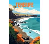 Baibexing Affiche Et Impression Sur Toile Représentant Une Ville Touristique Sur La Côte De Tenerife, Décoration Murale Pour Salon, A2 30X40Cm Sans Cadre