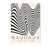 Baibexing Affiche Et Impressions Abstraites Bauhaus En Noir Et Blanc, Peinture Sur Toile Du Milieu Du Siècle, Image D'Art Mural Pour Salon, Décoration D'Intérieur A5 40X50Cm Sans Cadre