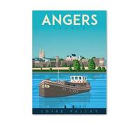 Baibexing Affiche Et Impressions Colorées De Peinture Sur Toile Représentant Un Paysage De La Ville D'Angers, Décoration Murale Pour Salon Ou Maison 60X90Cm Sans Cadre