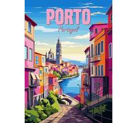 Baibexing Affiche Et Impressions De Paysage De La Ville De Voyage Porto Portugal, Peinture Sur Toile, Art Mural, Image Pour Salon, Décoration De La Maison 21X30Cm Sans Cadre