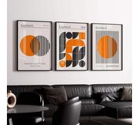 Baibexing Affiche Géométrique Abstraite Bauhaus, Art Mural, Peinture Sur Toile, Décoration De Salon Et De Chambre À Coucher 50X70Cmx3Pcs Sans Cadre