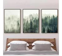 Baibexing Affiche Murale Abstraite Représentant Des Montagnes Vert Sauge, Style Aquarelle Moderne, Paysage Naturel Forestier, Décoration Intérieure 60X80Cmx3Pcs Sans Cadre