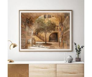 Baibexing Affiche Murale Abstraite Représentant Le Kotel Juif, Rue Piétonne De La Vieille Ville De Jérusalem, Peinture Sur Toile, Décoration D'Intérieur 50X70Cm Sans Cadre