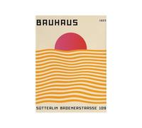 Baibexing Affiche Murale Esthétique Minimaliste Abstraite Bauhaus Sun Colorée Hd Sur Toile Pour Chambre À Coucher, Salon, Décoration D'Intérieur A2 21X30Cm Sans Cadre