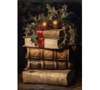 Baibexing Affiche Murale Vintage Père Noël Bonhomme De Neige Campagne Ferme Paysage D'Hiver Imprimé Salon Décoration De La Maison A19 40X50Cm Sans Cadre