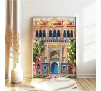 Baibexing Affiche Sur Toile Représentant L'Architecture D'Une Mosquée Islamique, Art Mural Musulman Pour Le Ramadan, Décoration De Chambre Ou De Maison, Format A7. 60X90Cm Sans Cadre