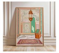 Baibexing Affiche Sur Toile Représentant L'Architecture D'Une Mosquée Islamique, Art Mural Musulman Pour Le Ramadan, Décoration De Chambre Ou De Maison, Format A4. 30X40Cm Sans Cadre
