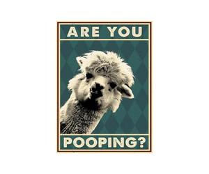 Baibexing Affiche Vintage Lama Are You Poo, Drôle Et Mignon, Décor De Salle De Bain, Peinture Sur Toile D'Art Mural, Cadeau De Toilette, Imprimés D'Images D'Alpaga 30X40Cm Sans Cadre