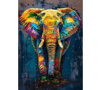 Baibexing Affiches D'Art Abstraites Colorées D'Animaux, D'Éléphants, De Graffitis, Peintures Sur Toile, Images D'Art Mural D'Animaux, Décoration De Salon 30X40Cm Sans Cadre