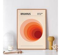 Baibexing Affiches D'Exposition D'Art Rétro Bauhaus Orange, Peinture Sur Toile De Forme Géométrique Circulaire, Images Murales, Décoration De Salon 40X50Cm Sans Cadre