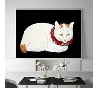 Baibexing Affiches Et Impressions De Chat Blanc De Dessin Animé, Peinture Sur Toile, Images D'Art Mural Pour Salon, Chambre D'Enfant, Crèche, Décoration D'Intérieur 40X60Cm Sans Cadre
