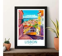 Baibexing Affiches Et Impressions De Voyage De Lisbonne, Peintures Sur Toile Ou Décoration Murale D'Art Portugais, Affiches Murales De Lisbonne, Décoration D'Intérieur 30X40Cm Sans Cadre
