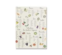 Baibexing Affiches Et Imprimés De Fruits Et Légumes De Saison, Peinture Sur Toile, Images D'Art Mural Botanique Moderne Pour Cuisine, Décoration De Maison 30X40Cm Sans Cadre
