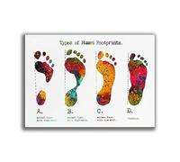 Baibexing Aquarelle Types D'Empreintes De Pas Orthopédie Art Mural Podologie Décoration Biologie Affiches Impressions Médicale Toile Peinture Image 40X50Cm Sans Cadre