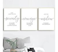 Baibexing Citations Chrétiennes, Prière, Dieu, Affiche De Prière De Sérénité, Courage, Sagesse, Typographie, Art Mural, Tableau Sur Toile, Décoration Intérieure 21X30Cmx3Pcs Sans Cadre