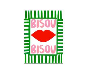 Baibexing Citations Françaises Éclectiques Et Maximalistes En Rose Bisou Bisou Bonjour Bonne Nuit Art Mural Peinture Sur Toile Affiches Salon Décoration D'Intérieur A1 50X70Cm Sans Cadre