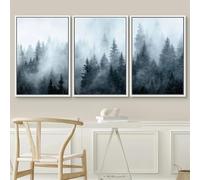 Baibexing Ensemble De 3 Tableaux Sur Toile Représentant Un Paysage De Forêt De Montagne Et De Pins, Idéal Pour La Décoration Murale De Votre Chambre Ou De Votre Maison. 60X80Cmx3Pcs Sans Cadre