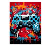 Baibexing Graffiti Coloré Contrôleur De Jeu Toile Peinture Affiche De Jeu Manette De Jeu Impression Photo Pour Garçons Gamer Chambre Mur Art Décor À La Maison A1 60X90Cm Sans Cadre