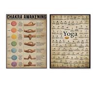 Baibexing Guide Des Chakras, Impression Sur Les 7 Chakras, Affiche Sur La Connaissance Du Yoga, Décoration De Studio De Yoga, Peinture Sur Toile, Art Mural 21X30Cmx2Pcs Sans Cadre