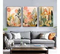 Baibexing Jungle Tropicale Abstraite Colorée Bohème Botanique Décoration Murale Toile Peinture Ferme Neutre Botanique Affiche Impressions Décoration D'Intérieur 50X70Cmx3Pcs Sans Cadre