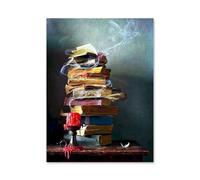Baibexing Livres De Rêve Fantastiques, Paysage Coloré, Peinture Sur Toile, Affiche Et Impressions, Images D'Art Mural Pour Bibliothèque, Bureau, Décoration D'Intérieur, A10 40X50Cm Sans Cadre