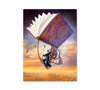 Baibexing Livres De Rêve Fantastiques, Paysage Coloré, Peinture Sur Toile, Affiche Et Impressions, Images D'Art Mural Pour Bibliothèque, Bureau, Décoration D'Intérieur, Format A6 40X50Cm Sans Cadre