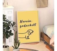 Baibexing Peinture Sur Toile Abstraite Avec Chien Mignon, Dessin Animé, Affiche Murale, Image Pour Salon Moderne, Chambre À Coucher, Décoration D'Intérieur, Format A7 40X50Cm Sans Cadre