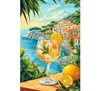 Baibexing Peinture Sur Toile Abstraite Avec Citron Et Orange, Affiche Et Impression, Art Mural, Pour Salon, Cuisine, Décoration D'Intérieur, Format A6 21X30Cm Sans Cadre