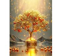 Baibexing Peinture Sur Toile Abstraite Représentant Un Arbre Porte-Bonheur Doré, Paysage Yuanbao, Corne D'Abondance, Art Mural, Affiche, Décoration D'Intérieur, A11 60X90Cm Sans Cadre