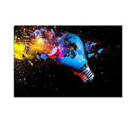 Baibexing Peinture Sur Toile Abstraite Représentant Une Ampoule Colorée, Affiches Et Impressions, Images D'Art Mural Pour Salon, Décoration De La Maison, Format A1 40X50Cm Sans Cadre