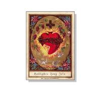 Baibexing Peinture Sur Toile Du Sacré-Cœur De Jésus, Affiche D'Art Du Sacré-Cœur De Marie, Tableau D'Art Mural Imprimé Pour Décoration De Salon Et De Maison A4 60X90Cm Sans Cadre