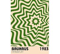 Baibexing Peinture Sur Toile Géométrique Abstraite Verte Bauhaus, Affiches Et Impressions, Art Mural Du Milieu Du Siècle, Pour Salon, Chambres, Décoration D'Intérieur, Format A1 30X40Cm Sans Cadre