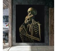 Baibexing Peinture Sur Toile Représentant Un Couple De Squelettes, Amour Surréaliste, Affiche, Couple Câlin, Crâne, Art Mural, Décoration Murale Pour La Maison 60X90Cm Sans Cadre