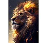 Baibexing Peinture Sur Toile Représentant Un Lion Sauvage Classique, Affiches Et Impressions, Décoration Murale Pour Chambre À Coucher, Format A1 21X30Cm Sans Cadre